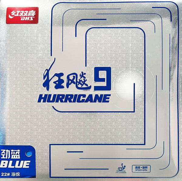 "NEW" DHS HURRICANE 9 T. T. RUBBER - BLUE (IN)